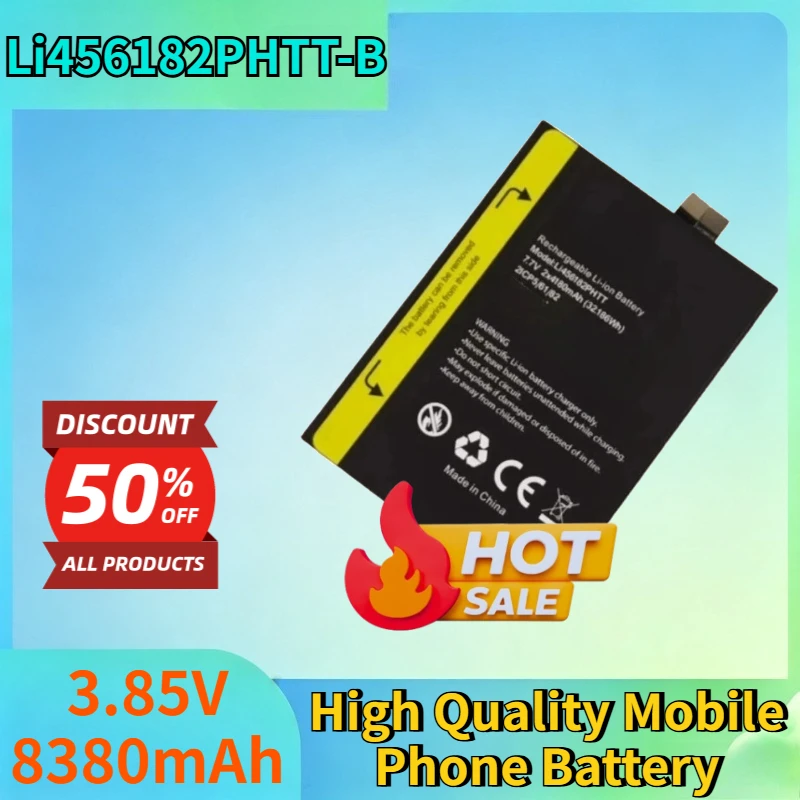 New Li456182PHTT-B 3.85V 8380mAh Li-ion Rechargeable Battery for Blackview BV8800 BL8800 Pro High Quality Mobile Phone Battery
New Li456182PHTT-B 3.85V 8380mAh Li-ion Rechargeable Battery for Blackview BV8800 BL8800 Pro High Quality Mobile Phone Battery