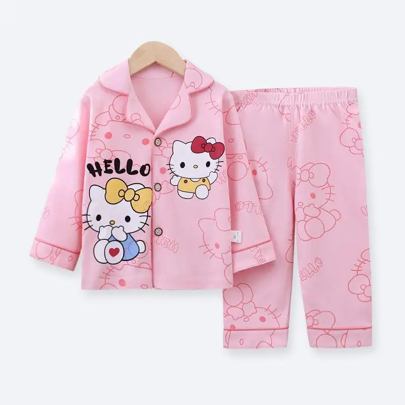 Детские пижамные комплекты с героями мультфильмов «Hello Kitty», хлопковые штаны с длинными рукавами Sanrio для девочек My Melody Kawaii, одежда для отдыха, весенне-осенняя одежда
Детские пижамные комплекты с героями мультфильмов «Hello Kitty», хлопковые штаны с длинными рукавами Sanrio для девочек My Melody Kawaii, одежда для отдыха, весенне-осенняя одежда