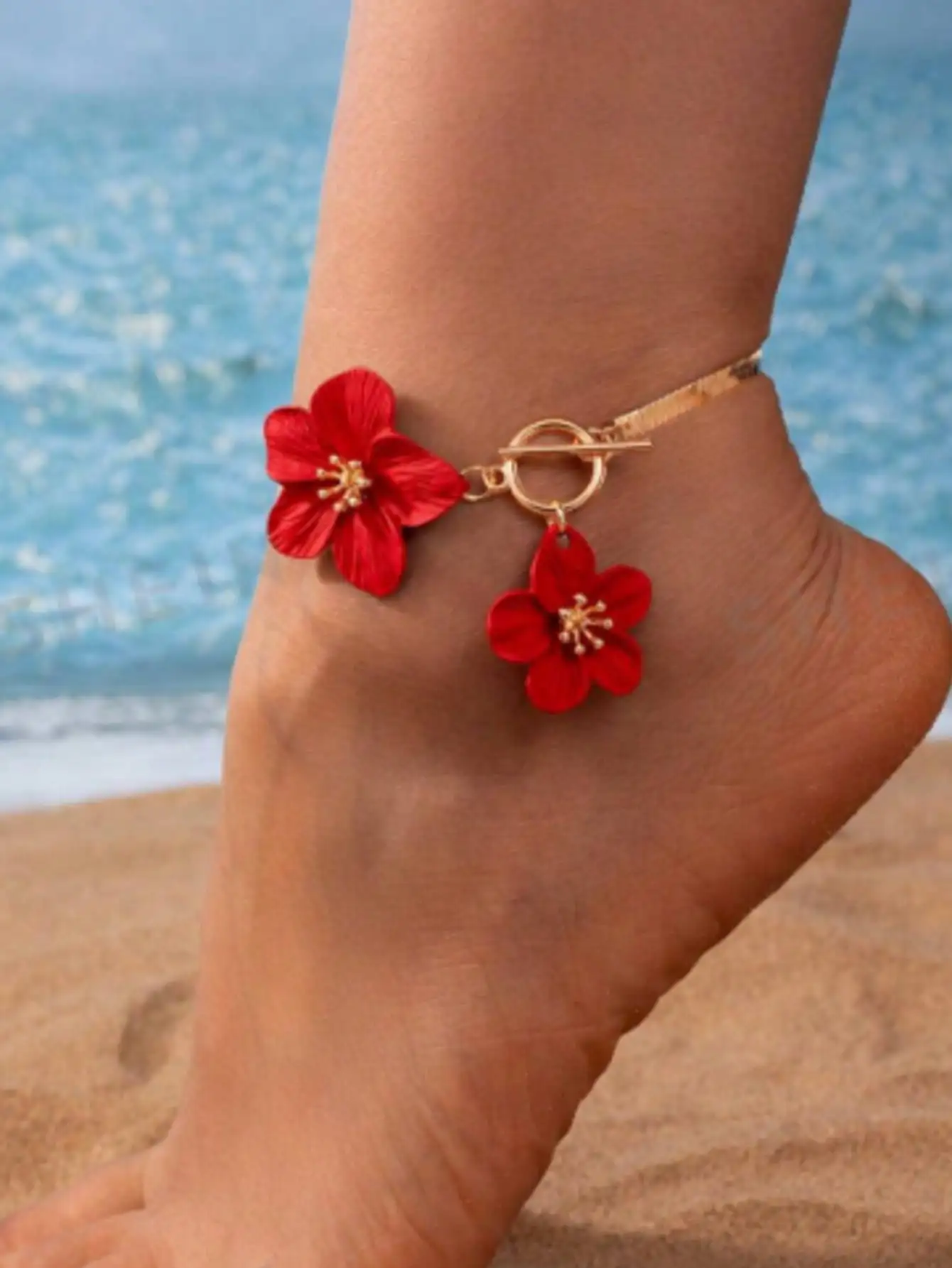 1pc Women's Anklet Pendant, Simple Elegant White Painted Floral Design, Suitable For Vacation And Party Wear
1pc Women's Anklet Pendant, Simple Elegant White Painted Floral Design, Suitable For Vacation And Party Wear