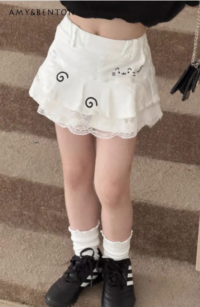 Summer 2025 New White Black Cute Kitten Casual Cotton Denim Skirt Women's High Waist Slim Lace Trim Daily Short Skirt
Summer 2025 New White Black Cute Kitten Casual Cotton Denim Skirt Women's High Waist Slim Lace Trim Daily Short Skirt