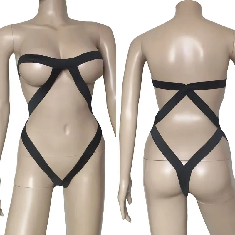Women Sexy Underwear Black Nylon Strap Body Bondage Teddy Breast Harness Belt One Piece Bikini Bodysuit Erotic Lingerie
Women Sexy Underwear Black Nylon Strap Body Bondage Teddy Breast Harness Belt One Piece Bikini Bodysuit Erotic Lingerie