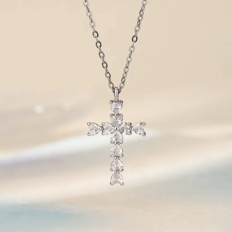 S925 Sterling Silver Chic Heart Love Cross Zircon Pendant Necklaces for Women Fine Jewelry Light Luxury Minimalist Accessories
S925 Sterling Silver Chic Heart Love Cross Zircon Pendant Necklaces for Women Fine Jewelry Light Luxury Minimalist Accessories