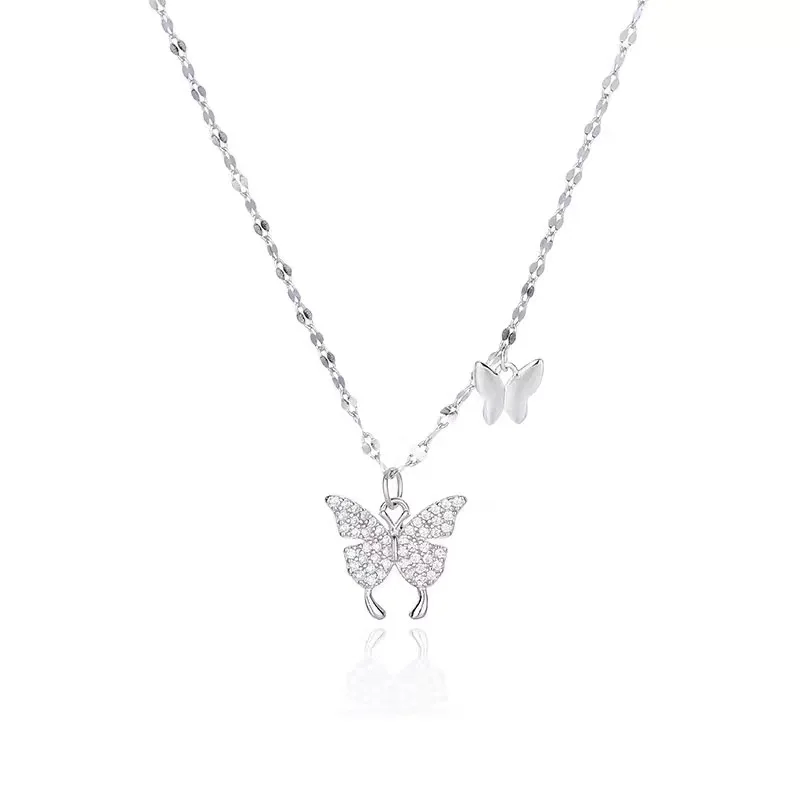 925 Sterling Silver Butterfly Pendant Necklace AAA CZ Clavicle Chain For Women Birthday Gift Jewelry
925 Sterling Silver Butterfly Pendant Necklace AAA CZ Clavicle Chain For Women Birthday Gift Jewelry