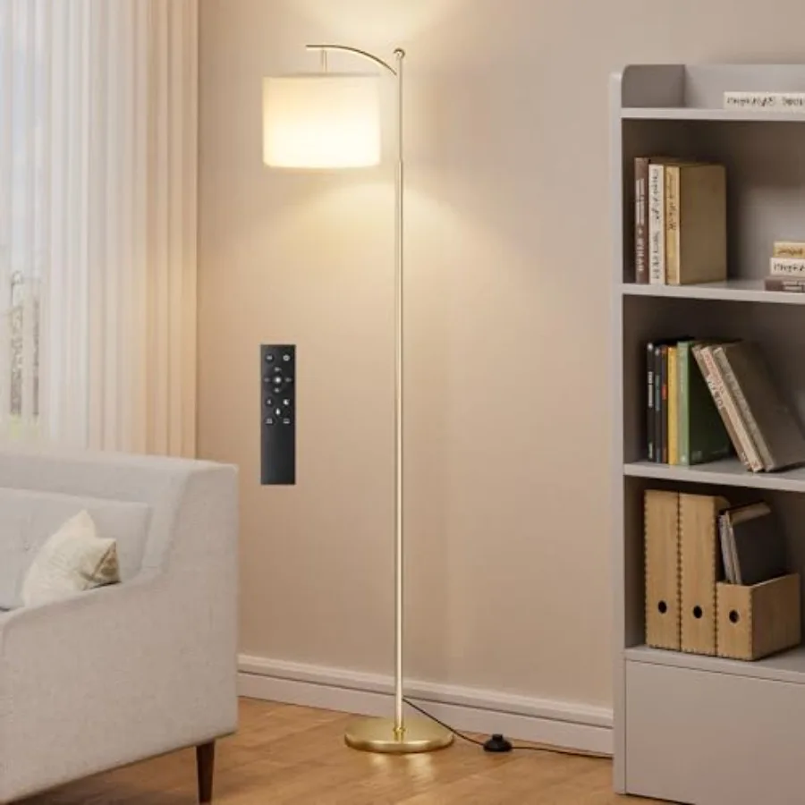 60" Floor Lamps with Remote Control and Bulb Colors Temperature and Brightness Adjustable White Shade and Gold Pole
60" Floor Lamps with Remote Control and Bulb Colors Temperature and Brightness Adjustable White Shade and Gold Pole
