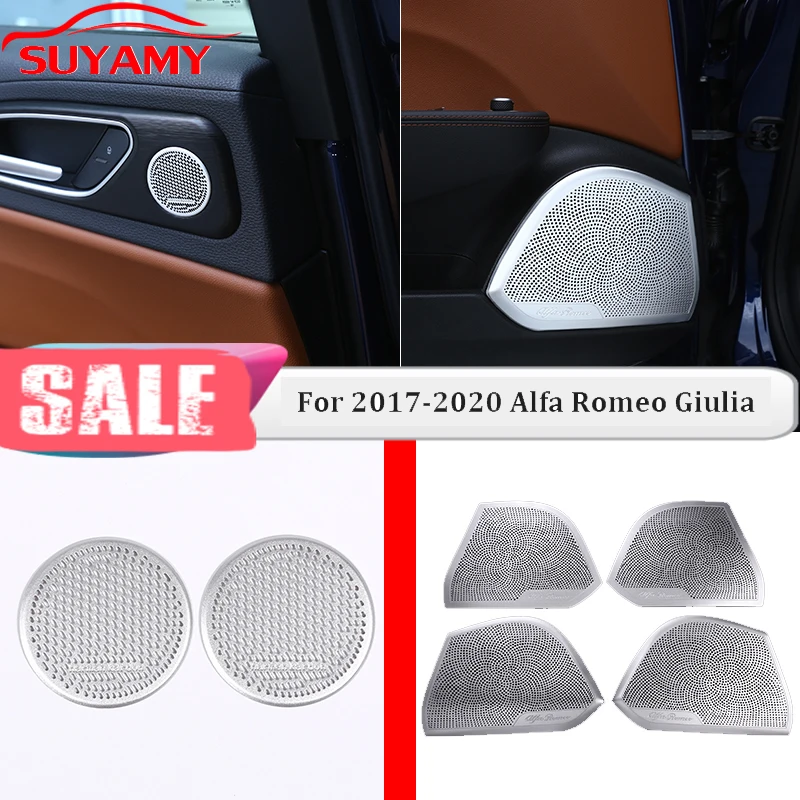 Aluminum Alloy Silver Car Door Horn Net Trim Cover Door Speaker Net For 2017-2020 Alfa Romeo Giulia Auto Interior Accessories
Aluminum Alloy Silver Car Door Horn Net Trim Cover Door Speaker Net For 2017-2020 Alfa Romeo Giulia Auto Interior Accessories