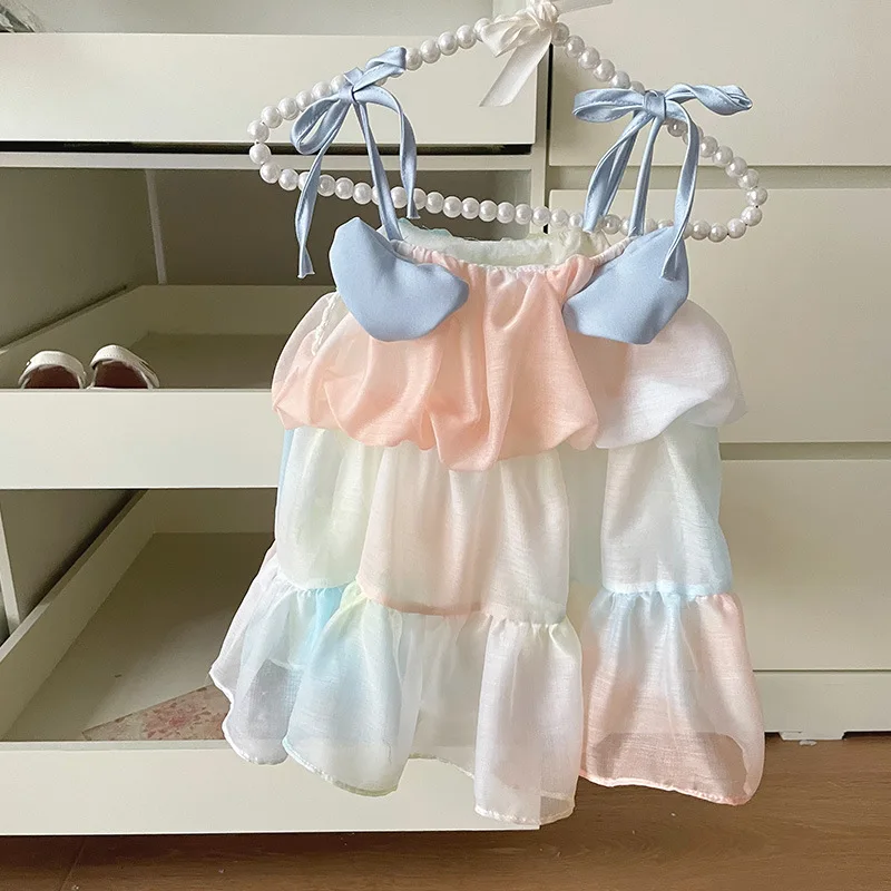 Girls' Dress Sleeveless 2025 Summer New Korean Cute Rainbow Color Colorful Beautiful Sweet Suspender
Girls' Dress Sleeveless 2025 Summer New Korean Cute Rainbow Color Colorful Beautiful Sweet Suspender