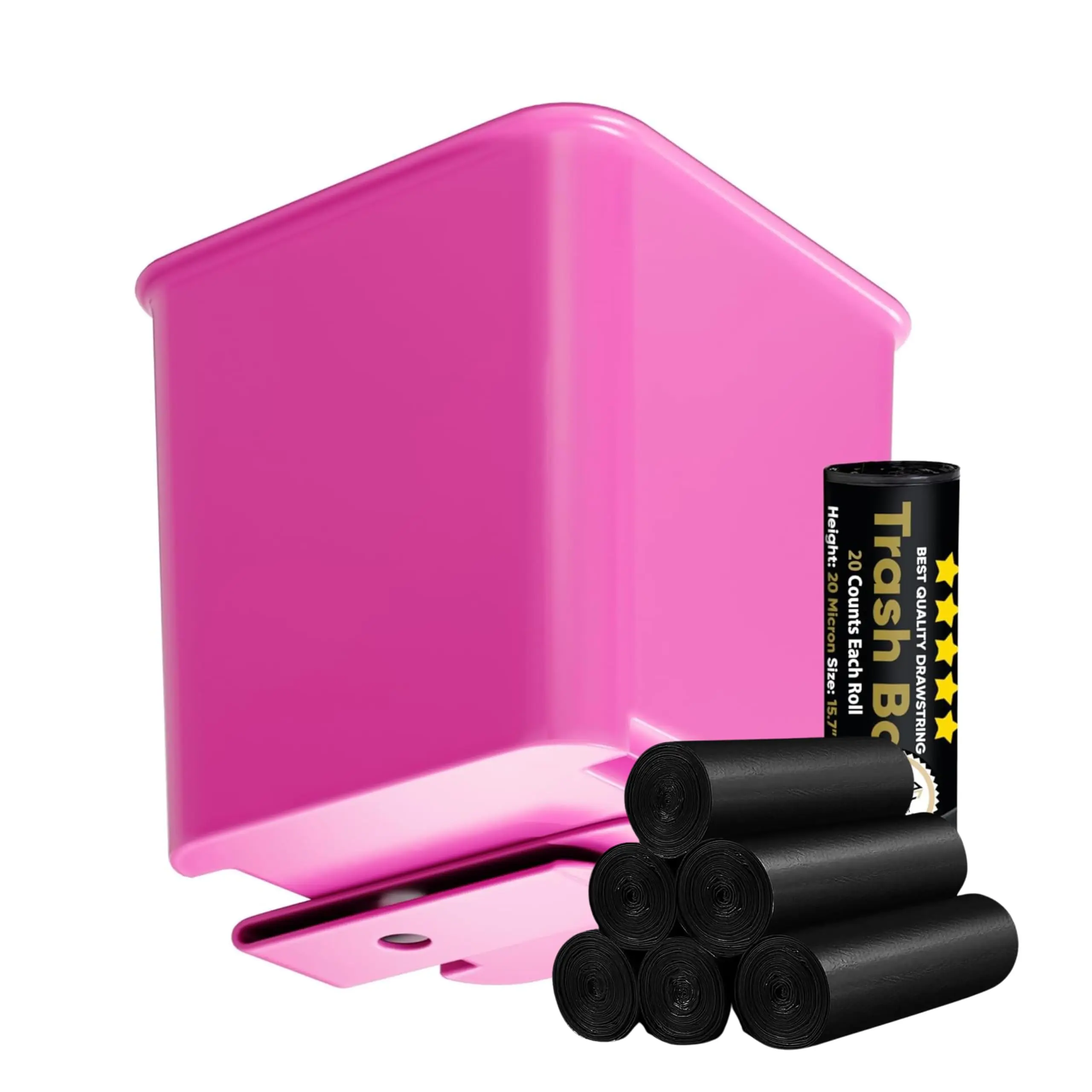 Pink Car Trash Can With Floor Mat Clip, Leakproof Portable Bin + 7 Rolls Black Trash Bags
Pink Car Trash Can With Floor Mat Clip, Leakproof Portable Bin + 7 Rolls Black Trash Bags