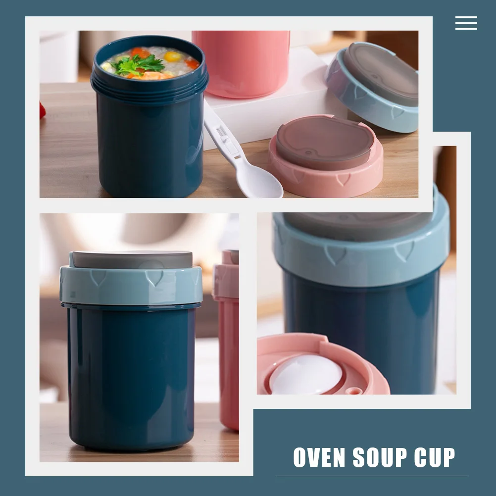 Breakfast Cup Soup Container Portable Food Cups Lid Spoon Wide Diameter Easy Clean Safe Plastic Long Use Kitchen 
Breakfast Cup Soup Container Portable Food Cups Lid Spoon Wide Diameter Easy Clean Safe Plastic Long Use Kitchen