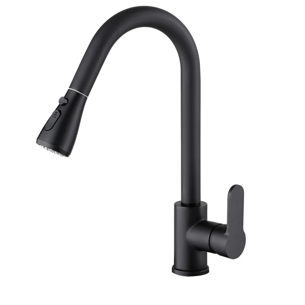 Fine copper pull-out kitchen black faucet with dual outlet water-cooled hot wash basin sink rotating universal faucet
Fine copper pull-out kitchen black faucet with dual outlet water-cooled hot wash basin sink rotating universal faucet