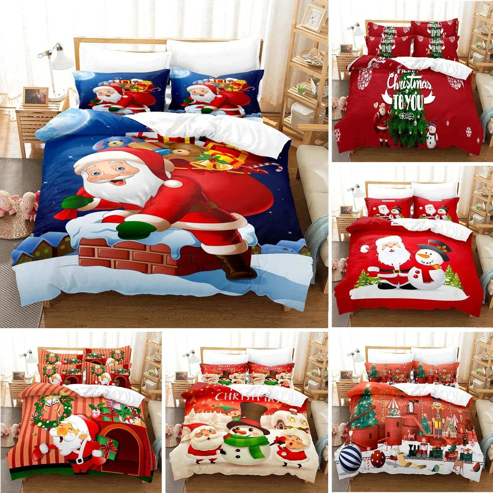 Christmas Bedding Set Polyester Duvet Cover Quilt Comforter Pillow Case 3D Red Double Full King Queen Twin Single Bedroom
Christmas Bedding Set Polyester Duvet Cover Quilt Comforter Pillow Case 3D Red Double Full King Queen Twin Single Bedroom