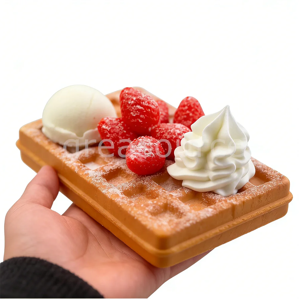 Strawberry Cream Square Waffle Model Plastic Artificial Belgian Waffle Ice Cream Fake Dessert Prop Cafe Display Food Photography
Strawberry Cream Square Waffle Model Plastic Artificial Belgian Waffle Ice Cream Fake Dessert Prop Cafe Display Food Photography