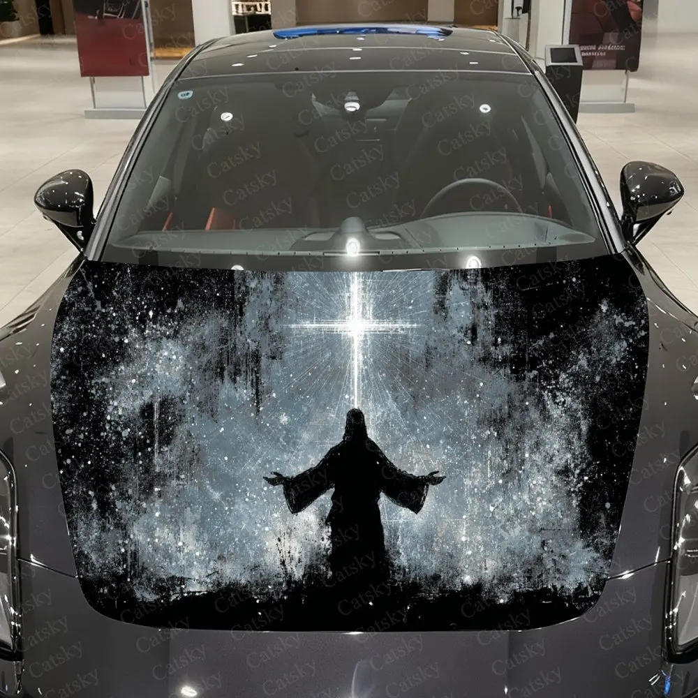 Dark Gothic Starry Sky Cross Car Vinyl Wrap, PVC Waterproof Car Hood Sticker, Self-Adhesive Scratch-Resistant Stickers
Dark Gothic Starry Sky Cross Car Vinyl Wrap, PVC Waterproof Car Hood Sticker, Self-Adhesive Scratch-Resistant Stickers
