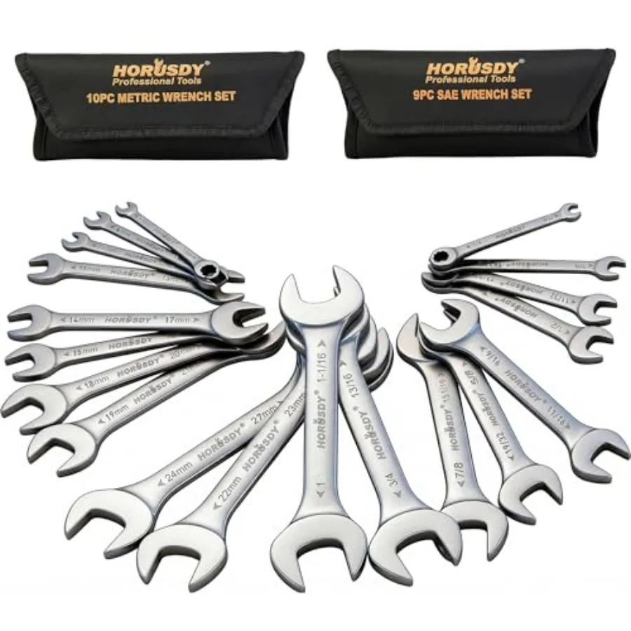 Thin Open End Wrench Set Bike Wrench Set with Rolling Pouch 1 CR-V Steel 1/4" to 1-1/16" 5.5mm to 27mm for Mechanics
Thin Open End Wrench Set Bike Wrench Set with Rolling Pouch 1 CR-V Steel 1/4" to 1-1/16" 5.5mm to 27mm for Mechanics