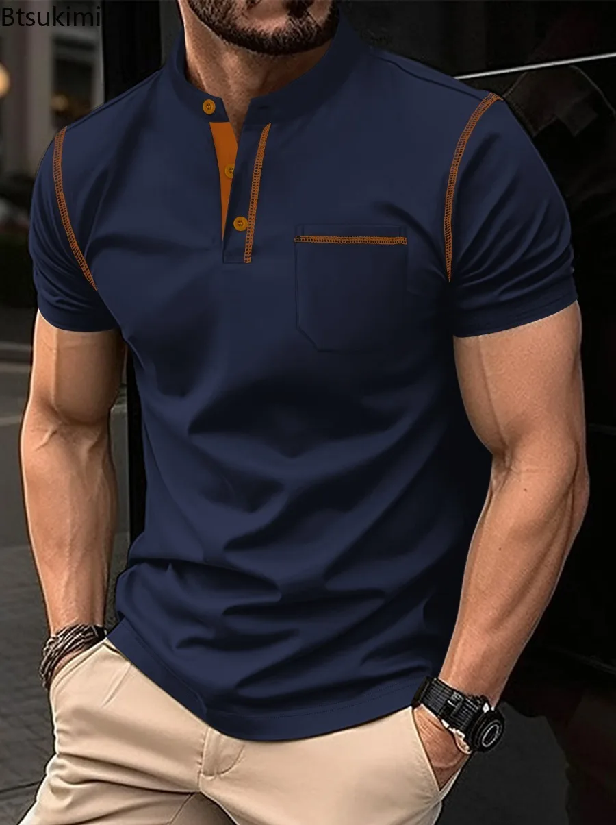 Summer New Style Men's Stand Collar Pocket Leisure Sports Polo Shirt Fashion Solid Classic Short Sleeve Loose Top Muscle Men
Summer New Style Men's Stand Collar Pocket Leisure Sports Polo Shirt Fashion Solid Classic Short Sleeve Loose Top Muscle Men