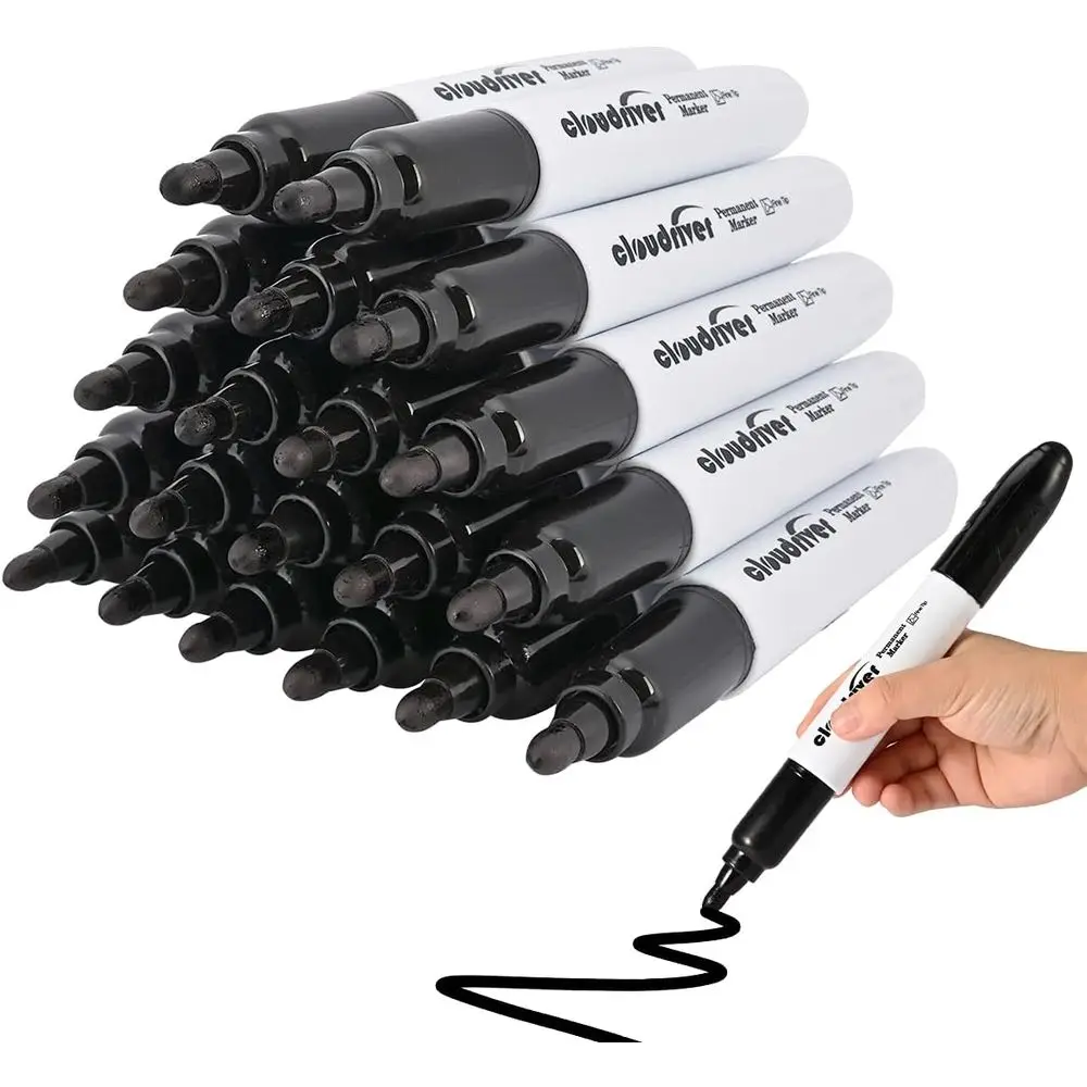Large 20-Count Black Permanent Markers, 0.078 Tip, High-Capacity, Multi-Surface Use on Plastic, Wood, Stone, Metal, Glass
Large 20-Count Black Permanent Markers, 0.078 Tip, High-Capacity, Multi-Surface Use on Plastic, Wood, Stone, Metal, Glass