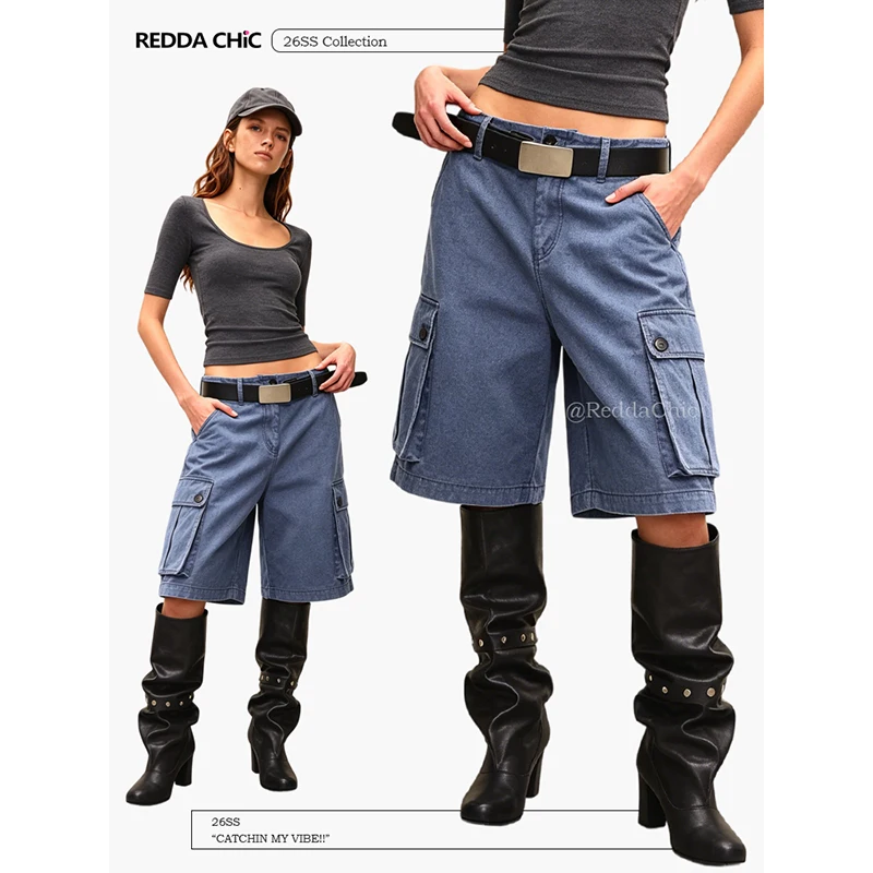 ReddaChic Distressed Denim Bermuda Shorts Women Vintage Loose Casual Straight Low Waist Cargo Pants Summer Lounge Everyday Wear
ReddaChic Distressed Denim Bermuda Shorts Women Vintage Loose Casual Straight Low Waist Cargo Pants Summer Lounge Everyday Wear