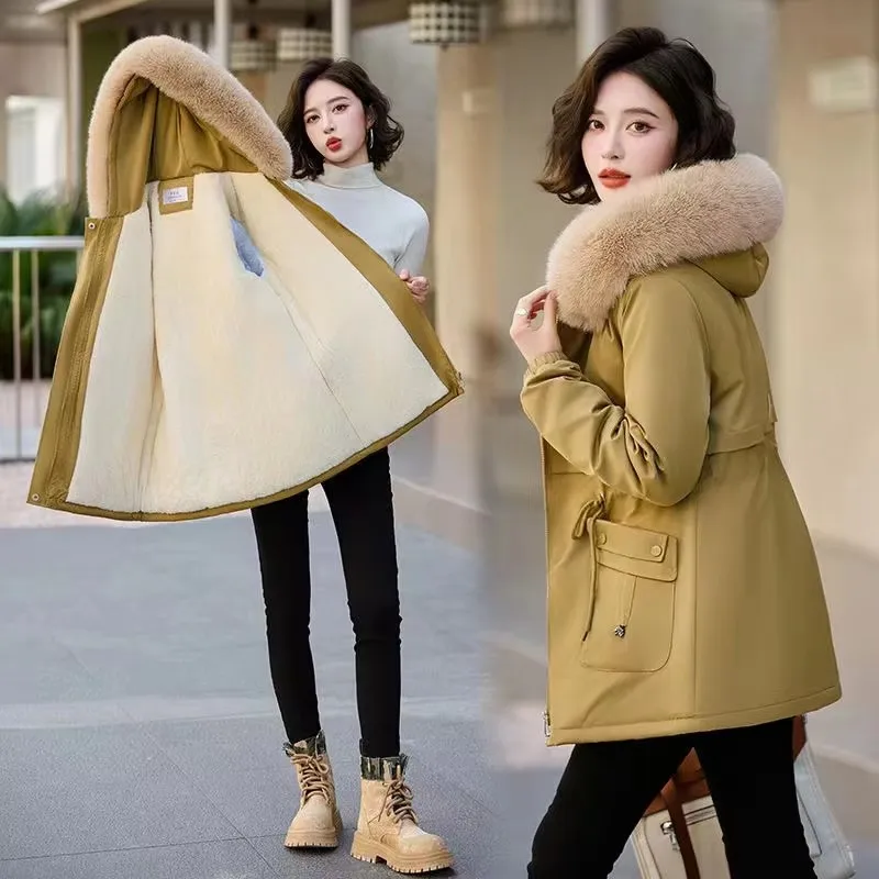 2024 New Women Winter Cotton Padded Jacket Female Parkas Hooded Big Fur Collar Outwear Long Velvet Warm Cotton Coat Windbreakers
2024 New Women Winter Cotton Padded Jacket Female Parkas Hooded Big Fur Collar Outwear Long Velvet Warm Cotton Coat Windbreakers