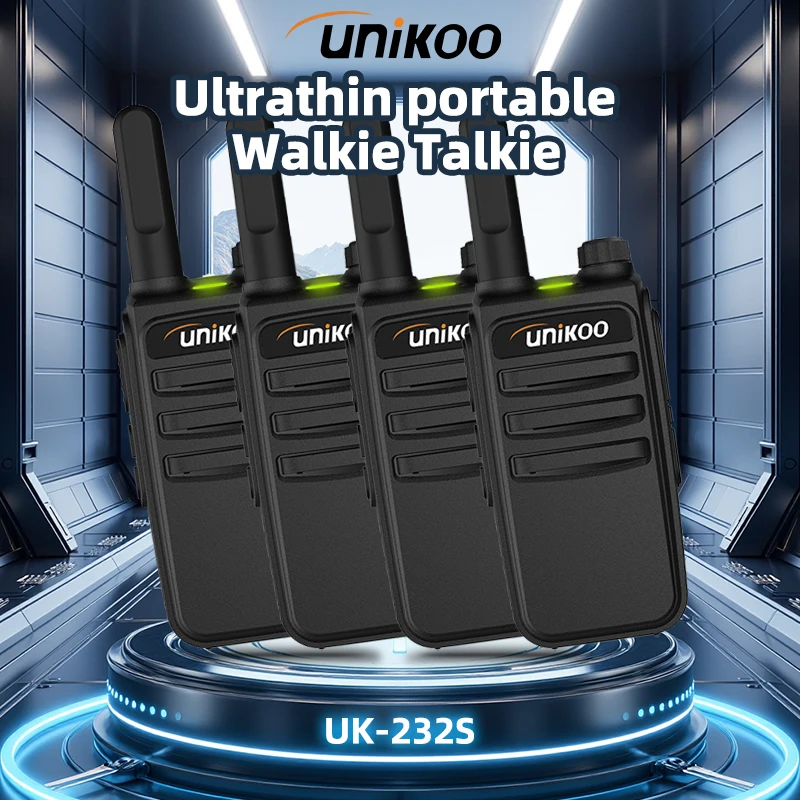 4PCS UNIKOO UK232S Ultra-thin Walkie Talkie Portable VOX Two-way Radio Comunicador Transceiver for Camping Cafe 
4PCS UNIKOO UK232S Ultra-thin Walkie Talkie Portable VOX Two-way Radio Comunicador Transceiver for Camping Cafe