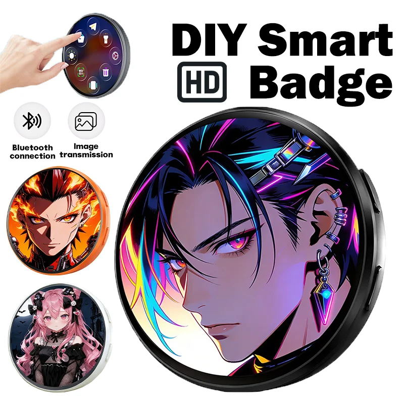 Electronic Badge HD Touch Screen Bluetooth GIF Video Audio Play Smart Name Tag Wearable Display Pin for Cosplay Anime Concert
Electronic Badge HD Touch Screen Bluetooth GIF Video Audio Play Smart Name Tag Wearable Display Pin for Cosplay Anime Concert