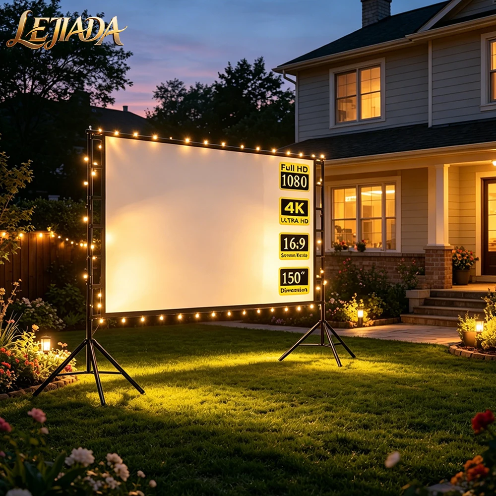 LEJIADA 100inch Metal Double Triangle Bracket Projection Screen White Wrinkle Free 160 ° Viewing Angle Double-sided Home Theater
LEJIADA 100inch Metal Double Triangle Bracket Projection Screen White Wrinkle Free 160 ° Viewing Angle Double-sided Home Theater