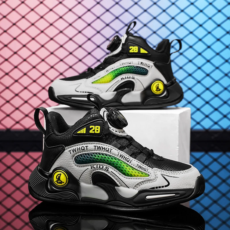 A pair of children's four-season leather high-top basketball shoes, wear-resistant basketball shoes, size 28-39,JT-8358
A pair of children's four-season leather high-top basketball shoes, wear-resistant basketball shoes, size 28-39,JT-8358