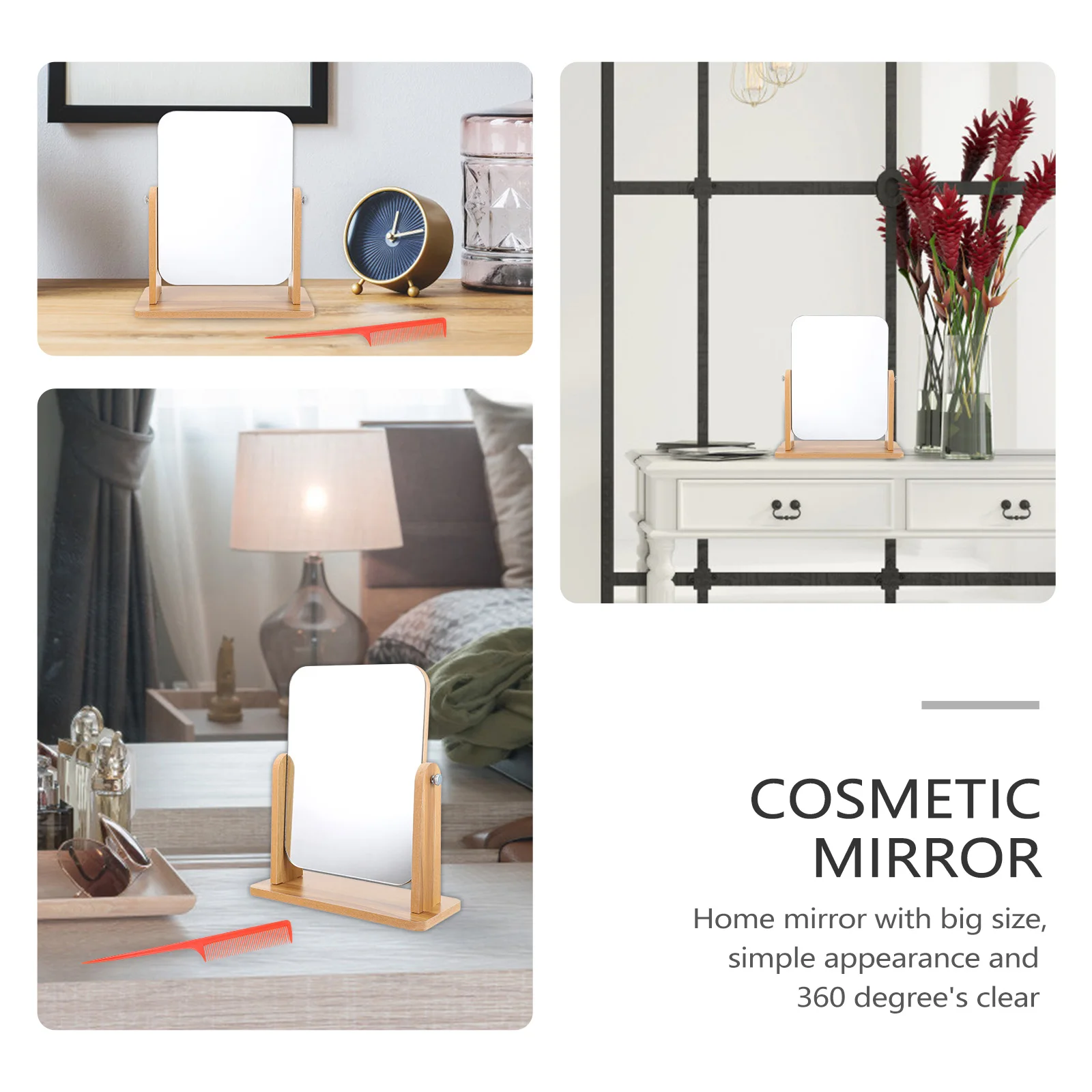 1Pcs Table Mirror Desktop Makeup Mirror Large Wooden Base Home Bathroom Use Portable 360 Degree Rotating
1Pcs Table Mirror Desktop Makeup Mirror Large Wooden Base Home Bathroom Use Portable 360 Degree Rotating