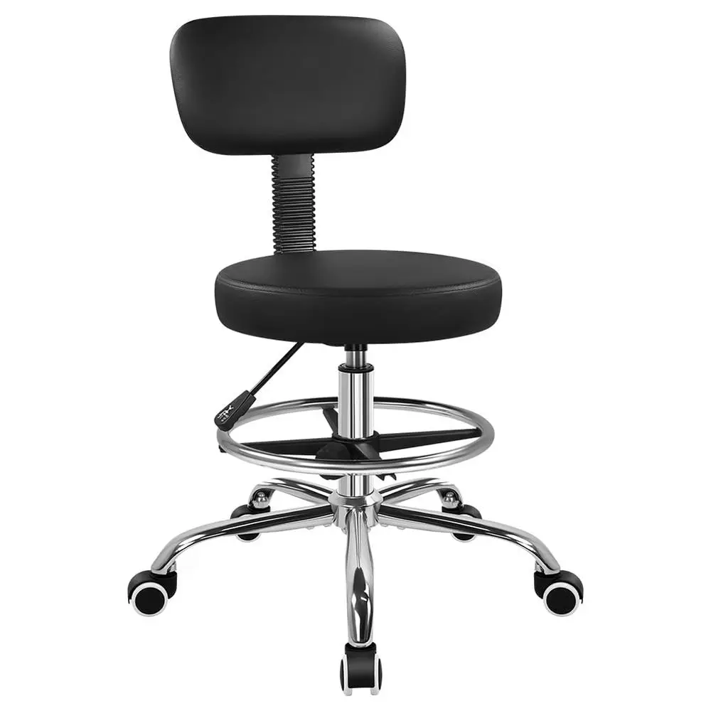Black Office Drafting Chair with Back Tall Adjustable Rolling Stool with Footrest Thick Seat Cushion Office Desk Chair for Shop
Black Office Drafting Chair with Back Tall Adjustable Rolling Stool with Footrest Thick Seat Cushion Office Desk Chair for Shop