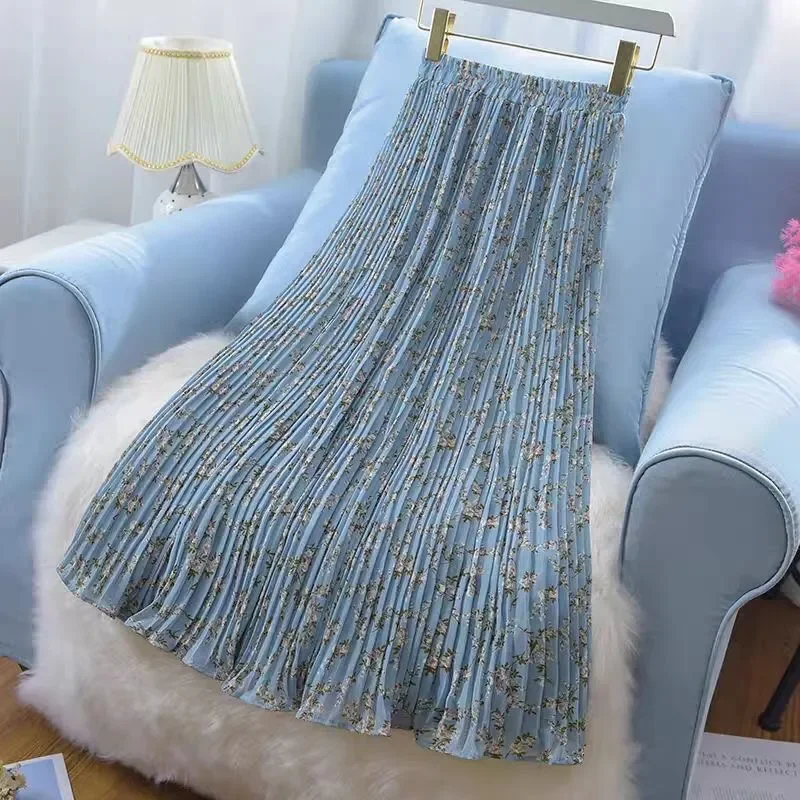 Small Floral Skirt for Women, Summer High Waisted A-line Chiffon Pleated Skirt, Mid to Long Style, New Spring Thin Skirt
Small Floral Skirt for Women, Summer High Waisted A-line Chiffon Pleated Skirt, Mid to Long Style, New Spring Thin Skirt