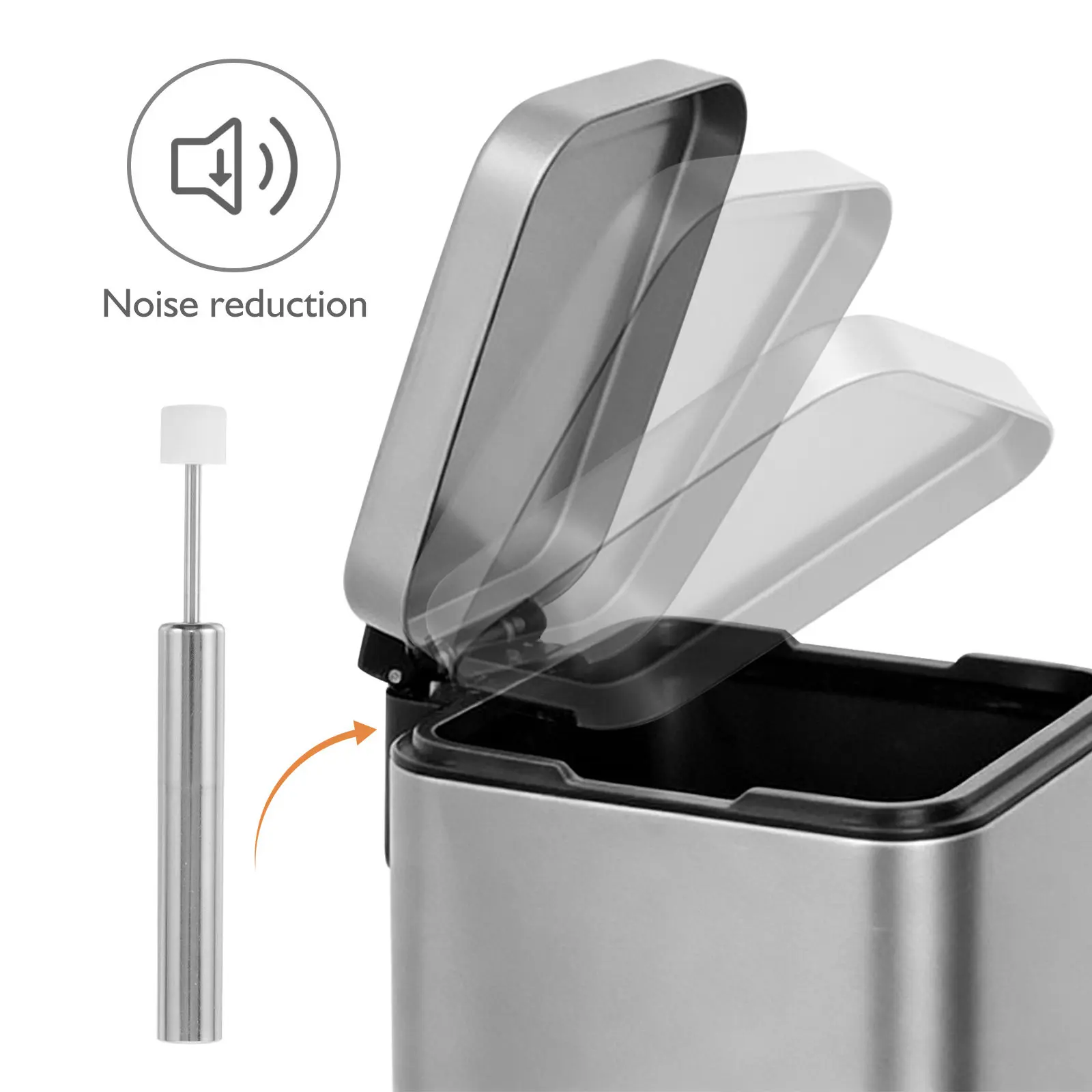 4pcs Soft Close Damper Universal Trash Can Lid Damper Replacement Kitchen Stainless Steel Hydraulic Quiet-Close Mechanism Piston
4pcs Soft Close Damper Universal Trash Can Lid Damper Replacement Kitchen Stainless Steel Hydraulic Quiet-Close Mechanism Piston