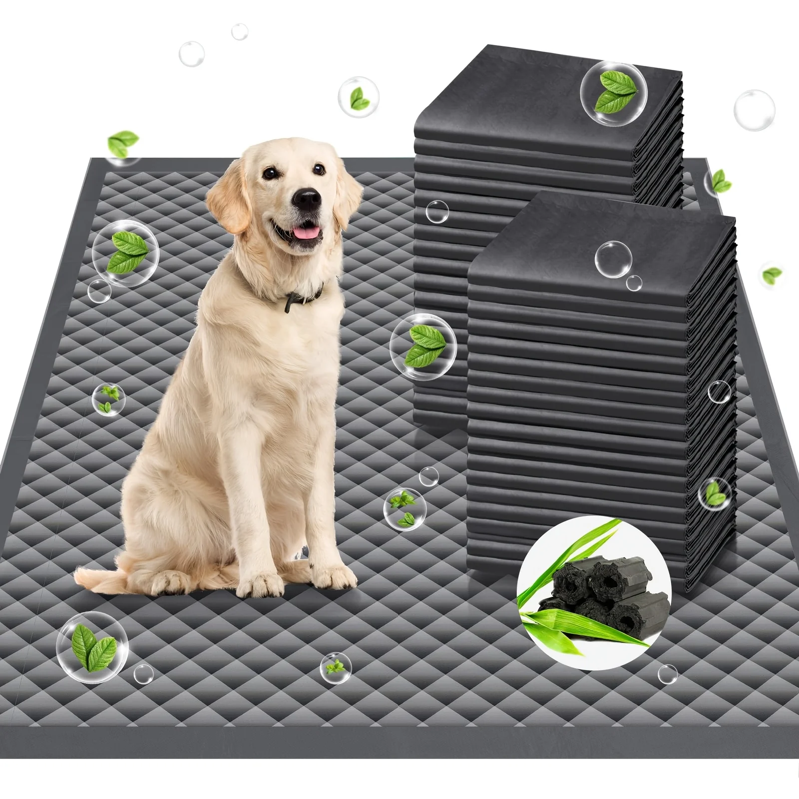 Upgraded Charcoal Puppy Pads, Thicken XXL 32'x48'/ 32'x56'Pee Pads for Dogs, Super Absorbent Up to 13Cups, Odor Control & Leak Proof Dog Training Pads for Surgery, Older, Puppy, 40 Counts
Upgraded Charcoal Puppy Pads, Thicken XXL 32'x48'/ 32'x56'Pee Pads for Dogs, Super Absorbent Up to 13Cups, Odor Control & Leak Proof Dog Training Pads for Surgery, Older, Puppy, 40 Counts