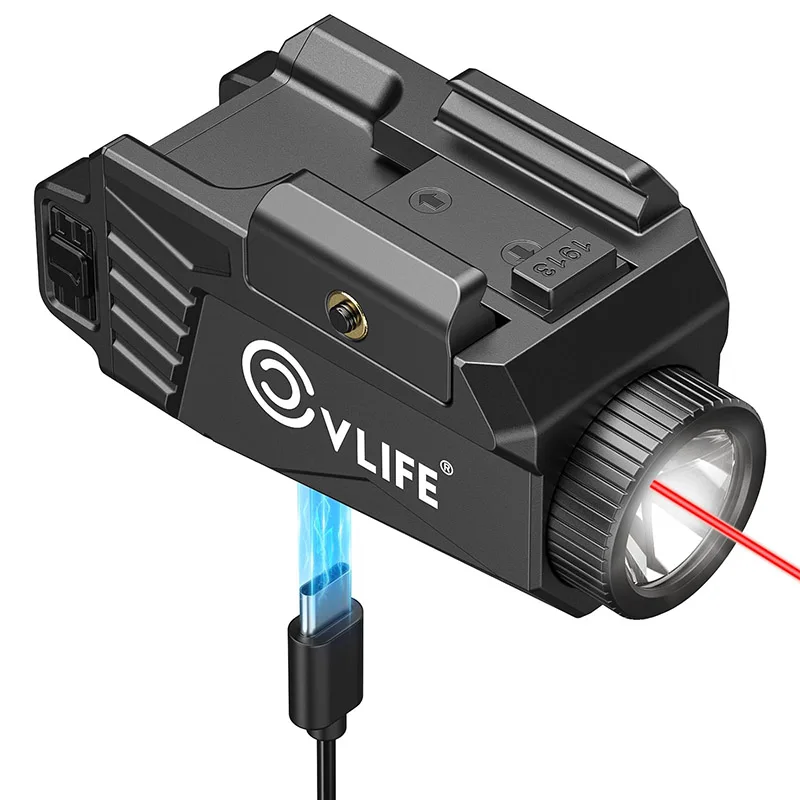 600 Lumens Hunting Light Red Laser Combo Rechargeable Fit Compact Slidable Rail for G-lock Picatinny Rail Shooting
600 Lumens Hunting Light Red Laser Combo Rechargeable Fit Compact Slidable Rail for G-lock Picatinny Rail Shooting