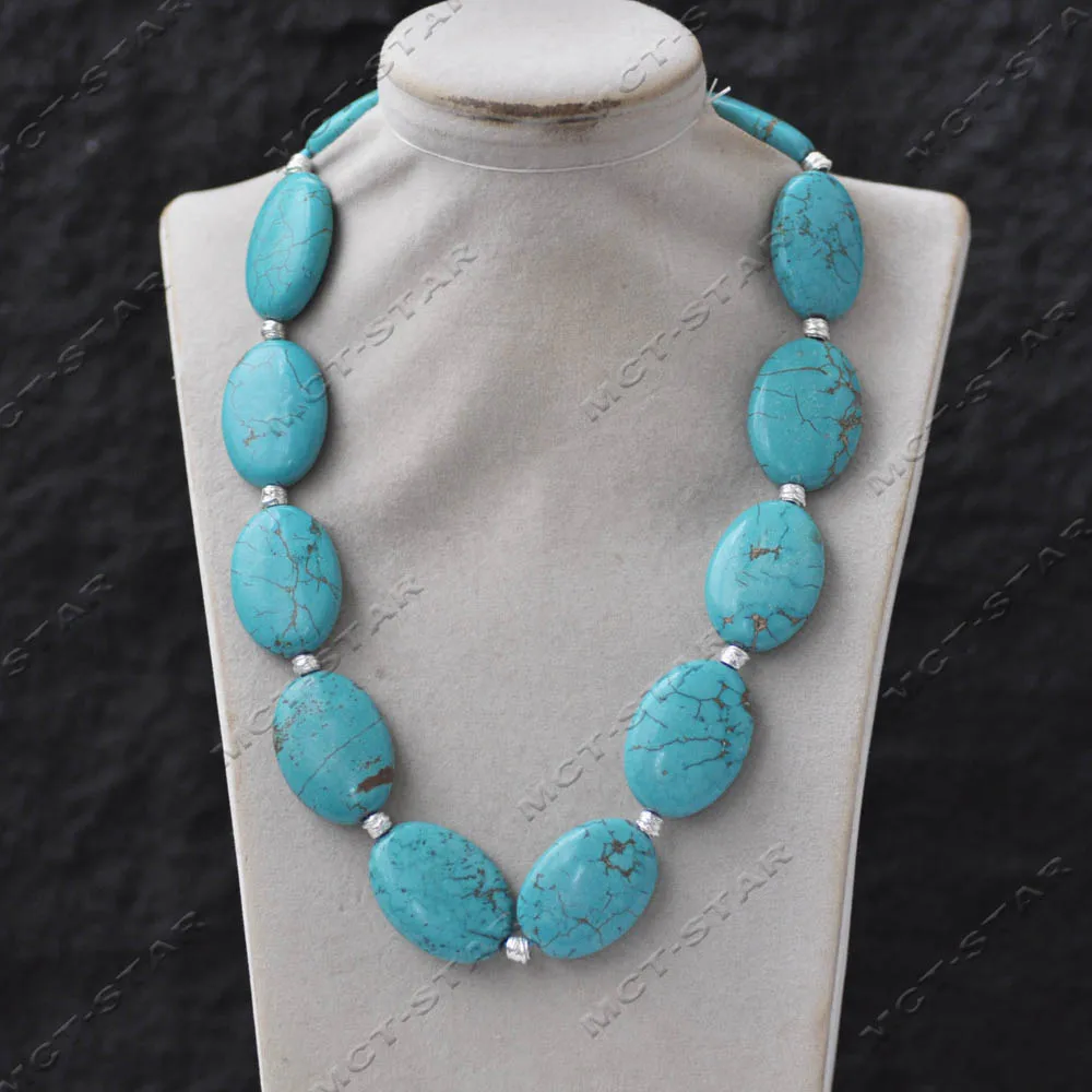 Z14193 Natural 20'' 35mm Blue Oval Coin Turquoise Necklace
Z14193 Natural 20'' 35mm Blue Oval Coin Turquoise Necklace