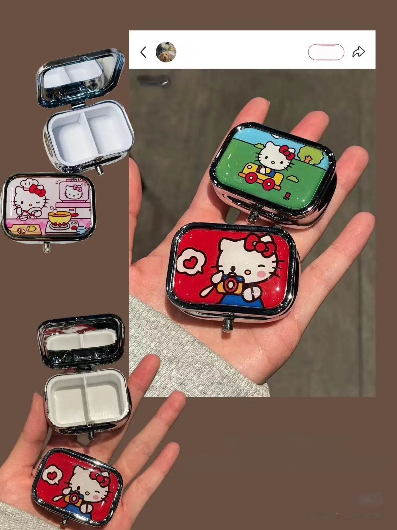 Новая металлическая коробка для хранения Sanrio HelloKitty Kawaii в стиле аниме, мини-органайзер с отделениями, шкатулка для украшений, портативная герметичная коробка для таблеток, милая и стильная.
Новая металлическая коробка для хранения Sanrio HelloKitty Kawaii в стиле аниме, мини-органайзер с отделениями, шкатулка для украшений, портативная герметичная коробка для таблеток, милая и стильная.