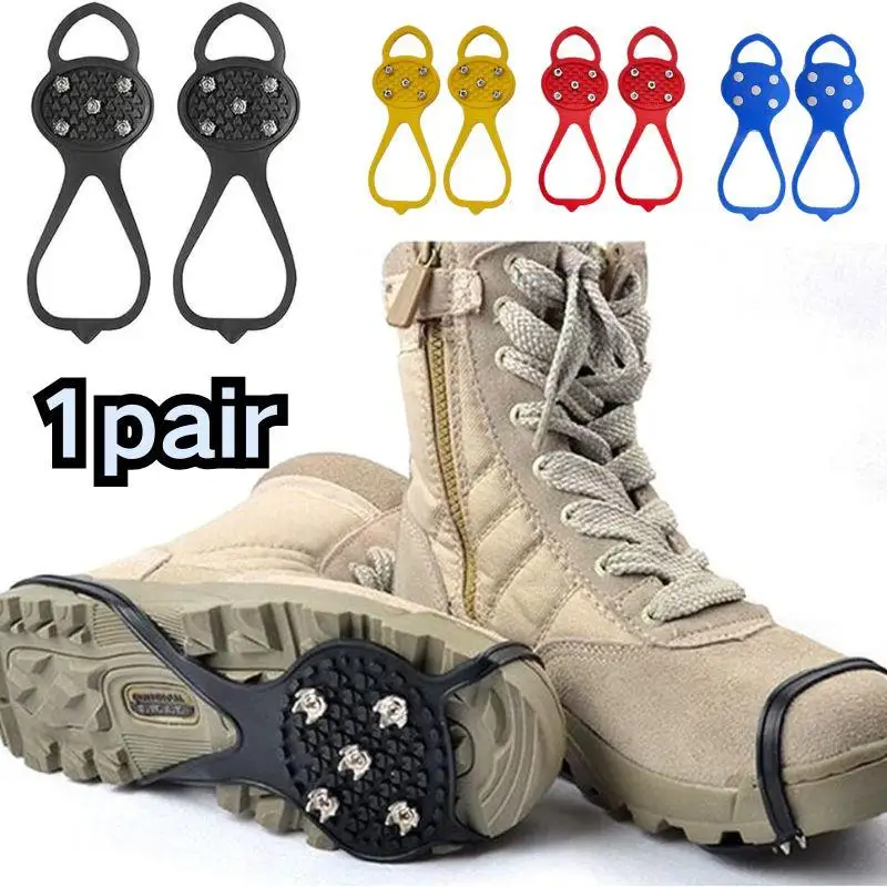 1 Pair Outdoor Ice Cleats 5 Studs Crampons Anti Slip Shoe Covers Spikes Chains For Walking On Snow Winter Climbing Hiking Gear
1 Pair Outdoor Ice Cleats 5 Studs Crampons Anti Slip Shoe Covers Spikes Chains For Walking On Snow Winter Climbing Hiking Gear