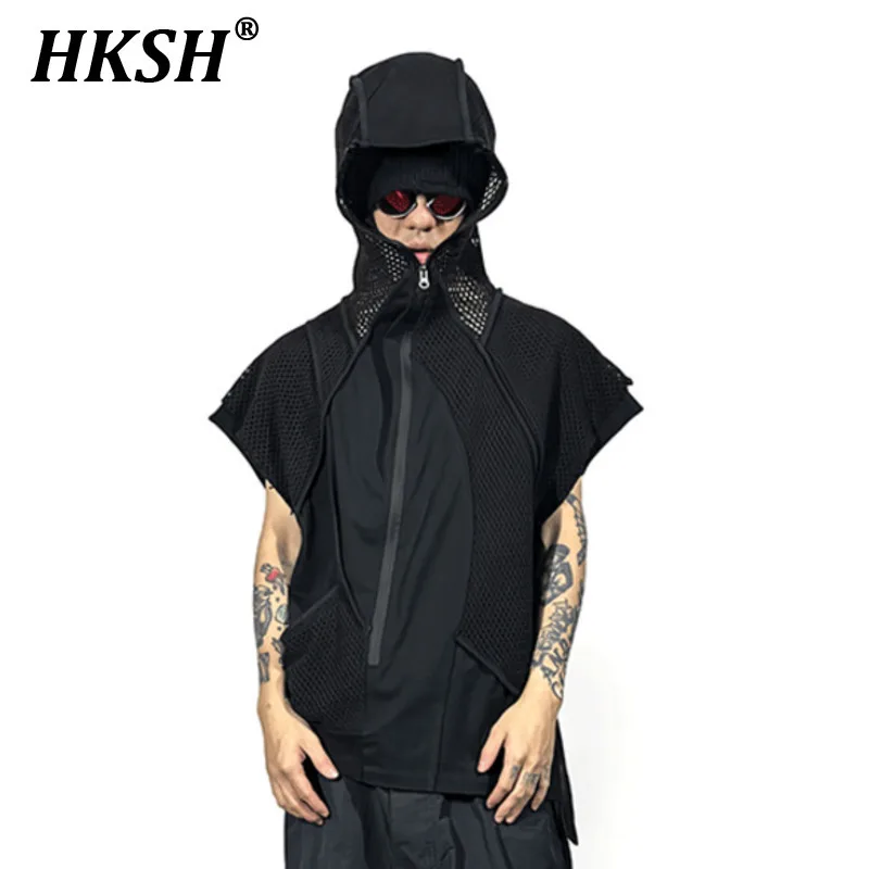 HKSH Spring Autummn New Men Tide Y2K Techwear High Street Mesh Patchwork Hooded Loose Chic Casual Sleeveless T-shirt Ins HK6067
HKSH Spring Autummn New Men Tide Y2K Techwear High Street Mesh Patchwork Hooded Loose Chic Casual Sleeveless T-shirt Ins HK6067