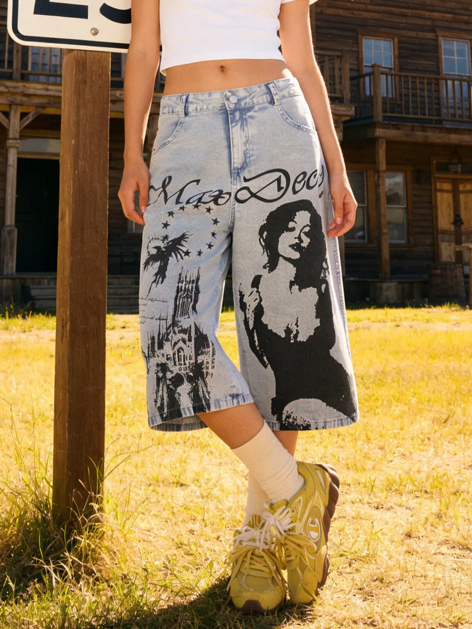 High Quality American High Street Denim Shorts Graffiti Loose Casual Straight Calf-length Pants Retro Versatile Streetwear 2026
High Quality American High Street Denim Shorts Graffiti Loose Casual Straight Calf-length Pants Retro Versatile Streetwear 2026