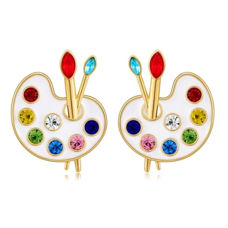 Teacher Earrings for Women, Artist Paint Palette and Brush Pencil Earrings Back to School Jewelry
Teacher Earrings for Women, Artist Paint Palette and Brush Pencil Earrings Back to School Jewelry
