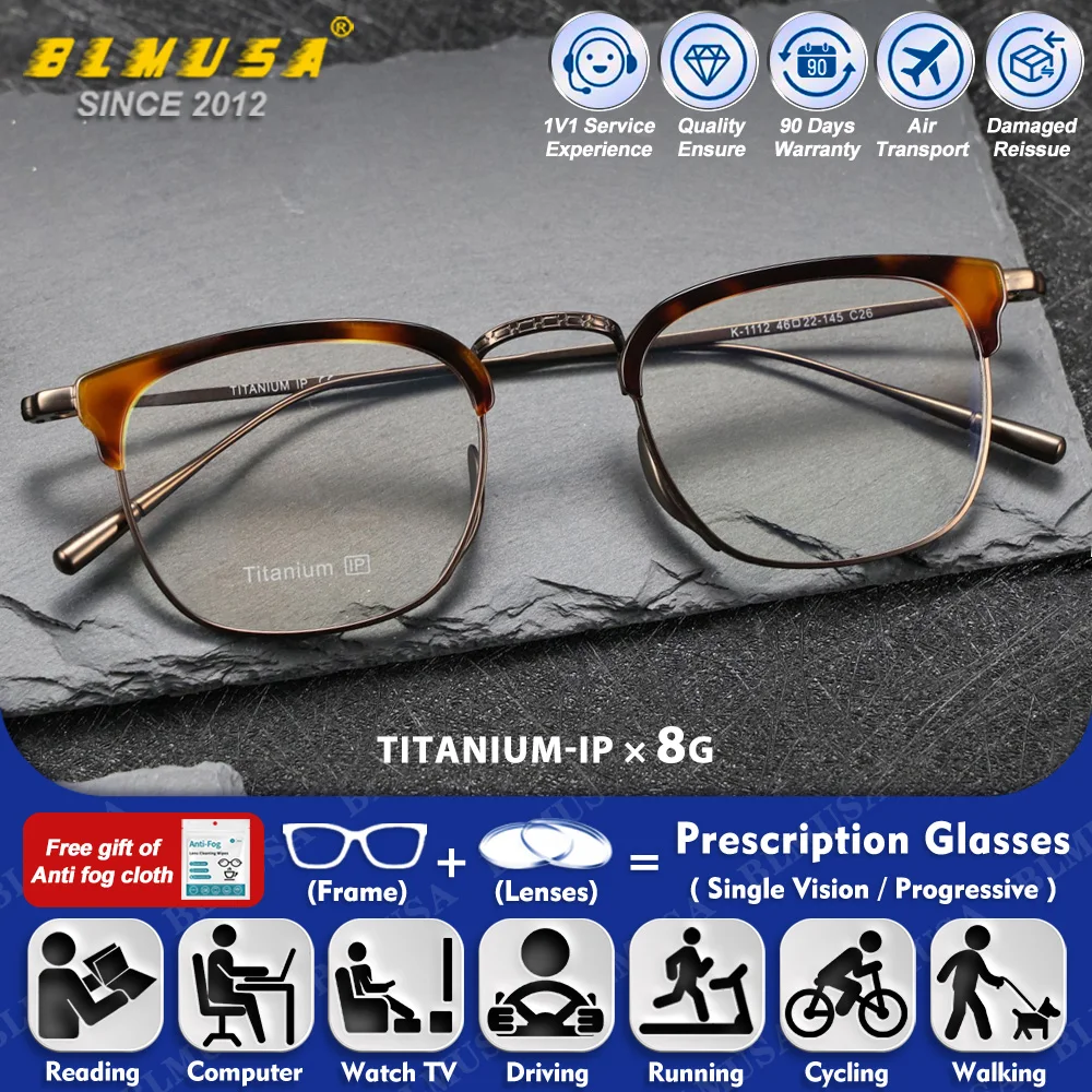 BLMUSA (S) Men Anti Blue Light Business Ultralight Titanium Prescription Glasses Myopia Optical Photochromic Progressive Eyeware
BLMUSA (S) Men Anti Blue Light Business Ultralight Titanium Prescription Glasses Myopia Optical Photochromic Progressive Eyeware