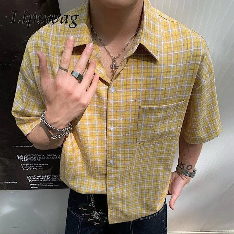 Summer New Casual Button-up Cardigan Tops Men Clothes Vintage Turn-down Collar Shirt Outdoor Fashion Men's Plaid Printed Shirts
Summer New Casual Button-up Cardigan Tops Men Clothes Vintage Turn-down Collar Shirt Outdoor Fashion Men's Plaid Printed Shirts