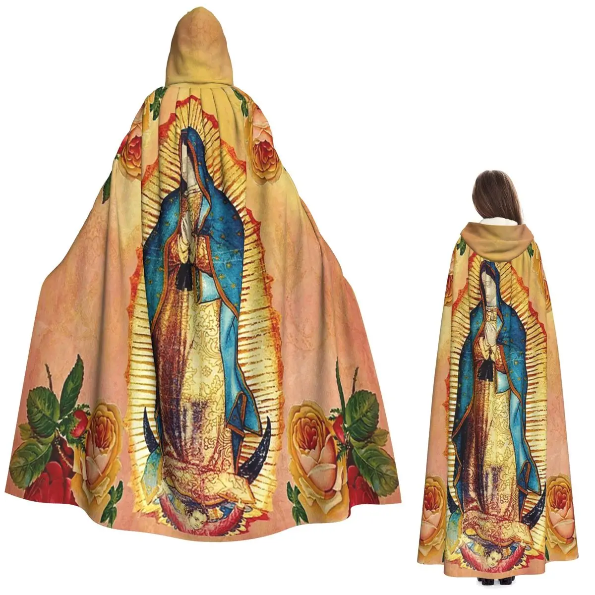 Длинный плащ с капюшоном «Маленька Гваделупской Девы Марии и розы», средневековый костюм ведьмы, накидка для косплея, накидка на Хэллоуин, вампир, для взрослых, унисекс
Длинный плащ с капюшоном «Маленька Гваделупской Девы Марии и розы», средневековый костюм ведьмы, накидка для косплея, накидка на Хэллоуин, вампир, для взрослых, унисекс