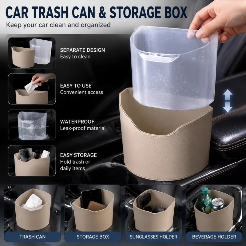 1pc Detachable Waterproof Car Trash Can - Mini Leakproof Garbage Bin & Organizer for Easy Cleaning & Tidy Interiors
1pc Detachable Waterproof Car Trash Can - Mini Leakproof Garbage Bin & Organizer for Easy Cleaning & Tidy Interiors