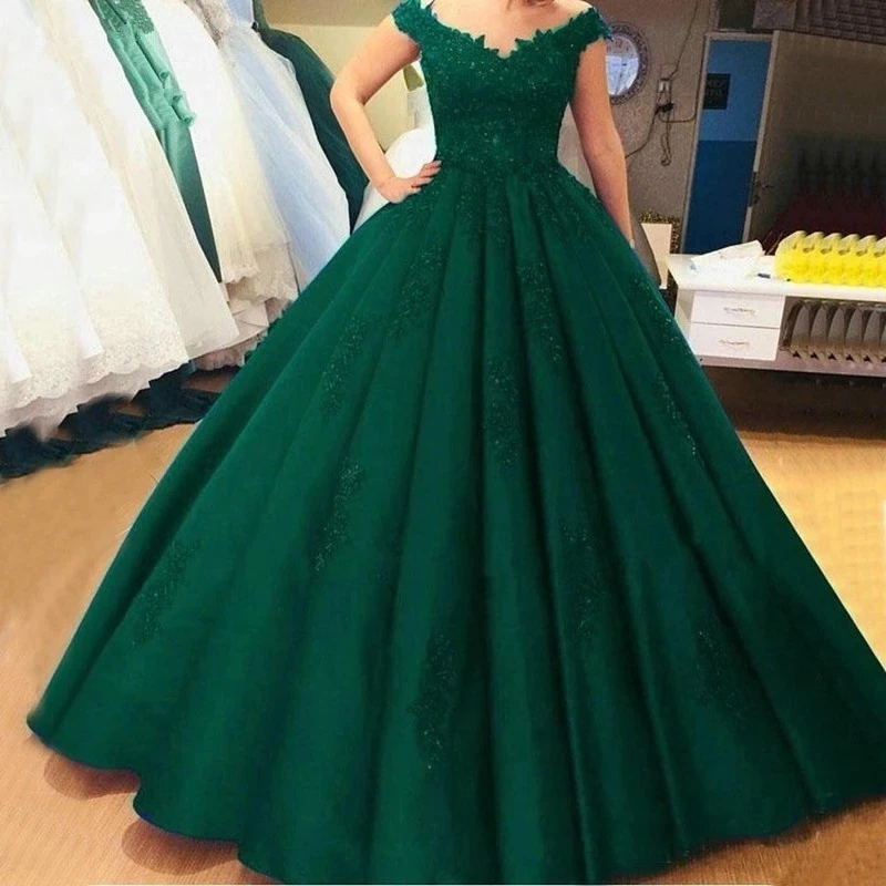 ANGELSBRIDEP V-Neck Green Ball Gown Quinceanera Dresses 15 Party Sexy Off-Shoulder Applique Cinderella Birthday Gowns Plus Size
ANGELSBRIDEP V-Neck Green Ball Gown Quinceanera Dresses 15 Party Sexy Off-Shoulder Applique Cinderella Birthday Gowns Plus Size