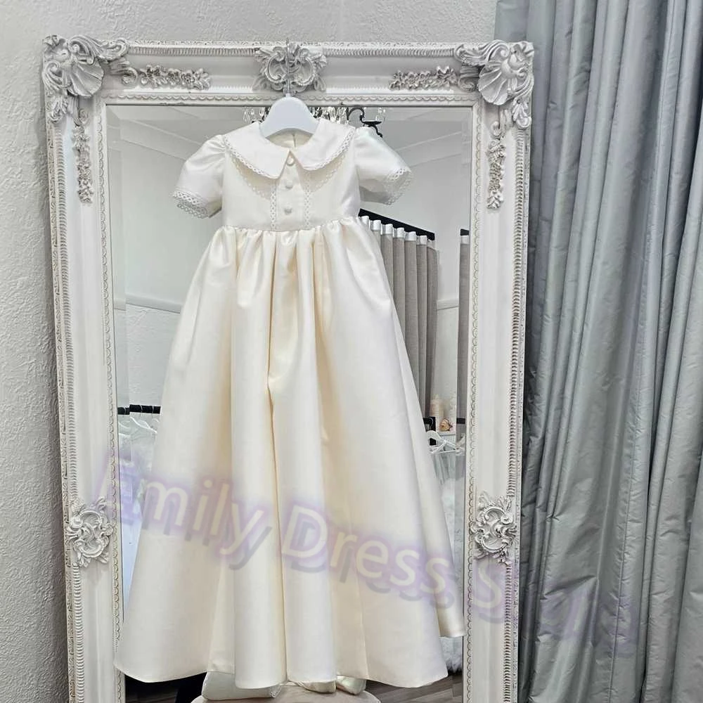 Customized Ivory Satin Bridesmaid Flower Girl Dress For Wedding Short Sleeves High Waist Kids Birthday First Communion Gown
Customized Ivory Satin Bridesmaid Flower Girl Dress For Wedding Short Sleeves High Waist Kids Birthday First Communion Gown