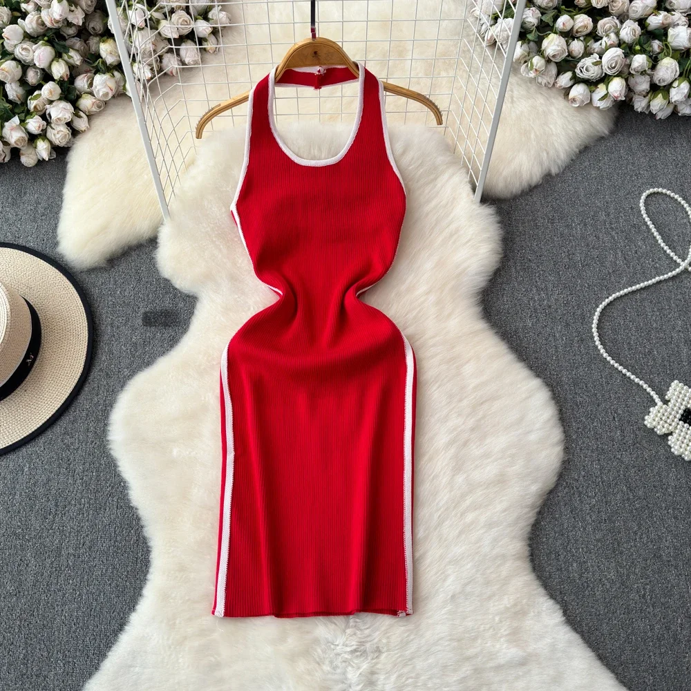 New Halter Slim Elastic Summer Sexy Knit Mini Dress Spaghetti Strap Vestido De Festa Women Casual Party Bodycon Short Vestidos
New Halter Slim Elastic Summer Sexy Knit Mini Dress Spaghetti Strap Vestido De Festa Women Casual Party Bodycon Short Vestidos