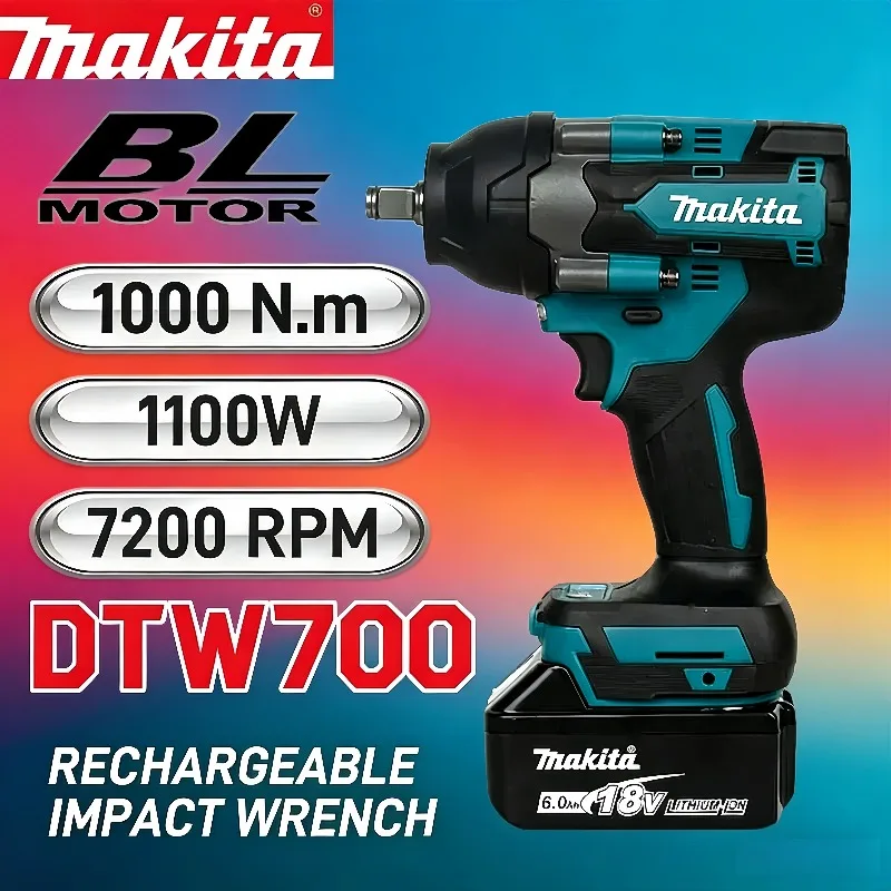 Makita 18V6.0Ah Battery ,DTW700 Cordless Electric Impact Wrench 1/2 Inch 18V Battery Compatible Power Tool for Automotive Repair
Makita 18V6.0Ah Battery ,DTW700 Cordless Electric Impact Wrench 1/2 Inch 18V Battery Compatible Power Tool for Automotive Repair