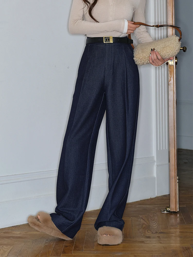 Широкие джинсы с высокой талией, повседневные универсальные прямые брюки с эластичной резинкой на талии, свободные брюки длиной до пола, Ele Sle, чистый цвет
Широкие джинсы с высокой талией, повседневные универсальные прямые брюки с эластичной резинкой на талии, свободные брюки длиной до пола, Ele Sle, чистый цвет