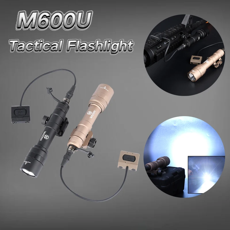 WADSN Surefir M600 M600U Airgun Strong Light Flashlight Tactical Torch Reconnaissance Rifle Weapon LED Light Plastic Rail Switch
WADSN Surefir M600 M600U Airgun Strong Light Flashlight Tactical Torch Reconnaissance Rifle Weapon LED Light Plastic Rail Switch