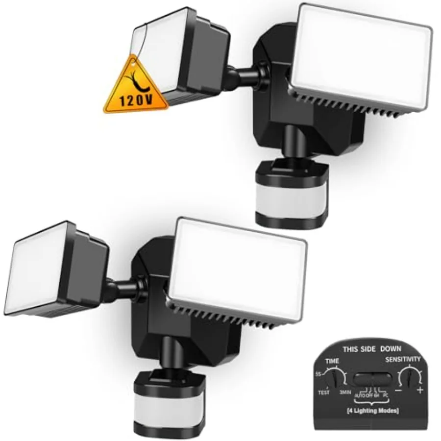 Outdoor LED Security Flood Lights with Motion Sensor for Porch Driveway Garage 2800lm 5000K Daylight White 4 Lighting Modes IP6
Outdoor LED Security Flood Lights with Motion Sensor for Porch Driveway Garage 2800lm 5000K Daylight White 4 Lighting Modes IP6