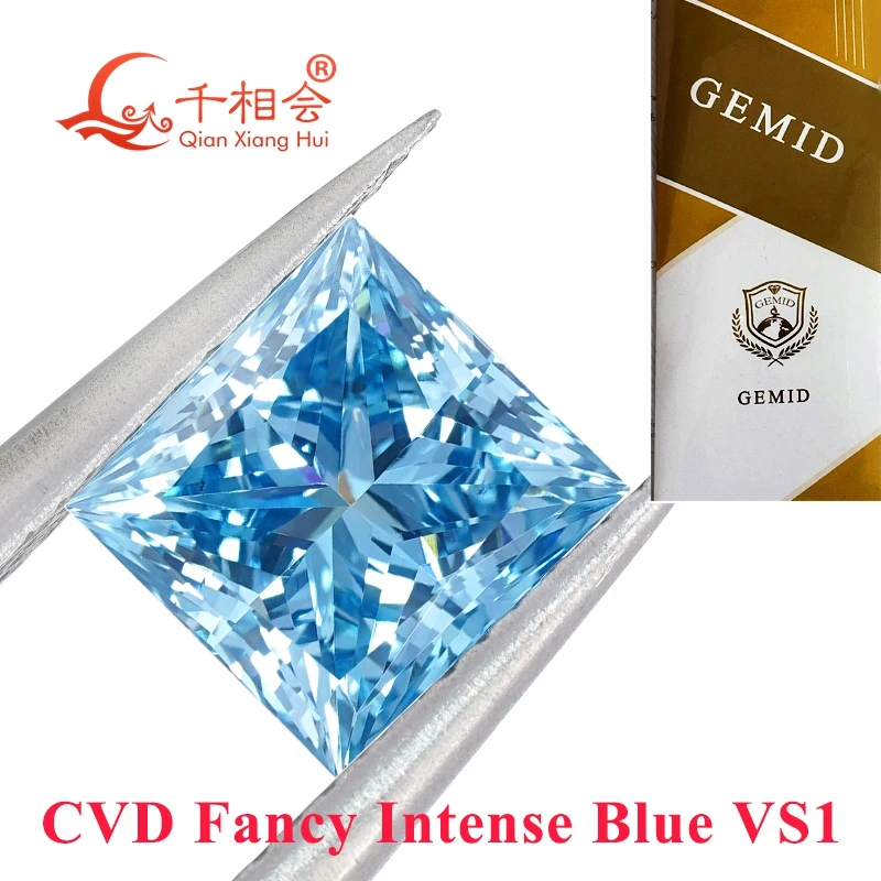 CVD diamond Fancy vivid blue color 1.53ct -2.421ct VS1 clarity square shape GEMID certificated lab grown diamond loose stone
CVD diamond Fancy vivid blue color 1.53ct -2.421ct VS1 clarity square shape GEMID certificated lab grown diamond loose stone