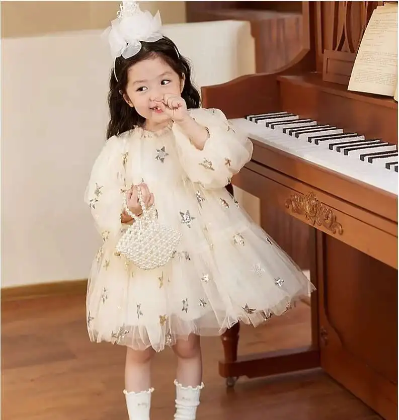New Baby Girls Boutique Sparkle Star Mesh Long Sleeve Dress, Princess Kids Sweet Fashion Dress 2-7T
New Baby Girls Boutique Sparkle Star Mesh Long Sleeve Dress, Princess Kids Sweet Fashion Dress 2-7T